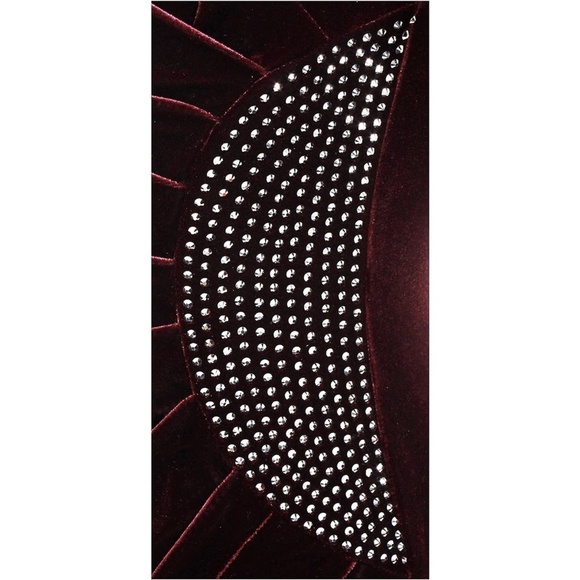 NWT Alex Evenings Embellished Waist 3/4 Sleeve Draped Velvet Midi Dress in Wine - Picture 4 of 4